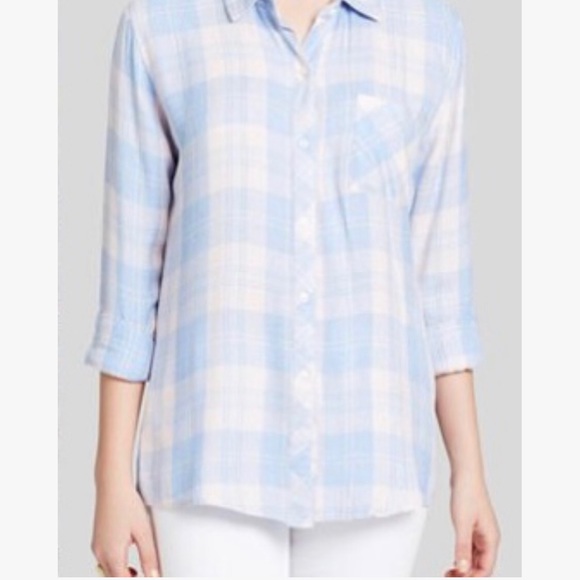 Rails Hunter Button Down in light blue/pink - Picture 1 of 5